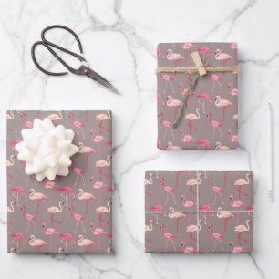 Retro Flamingos Wrapping Paper Sheet
