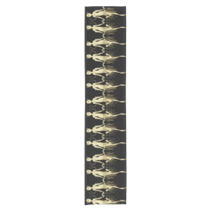 Retro Flappers Black Background Short Table Runner