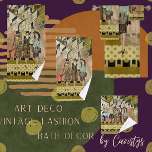 Retro Flappers in Paris  Bath Towel Set