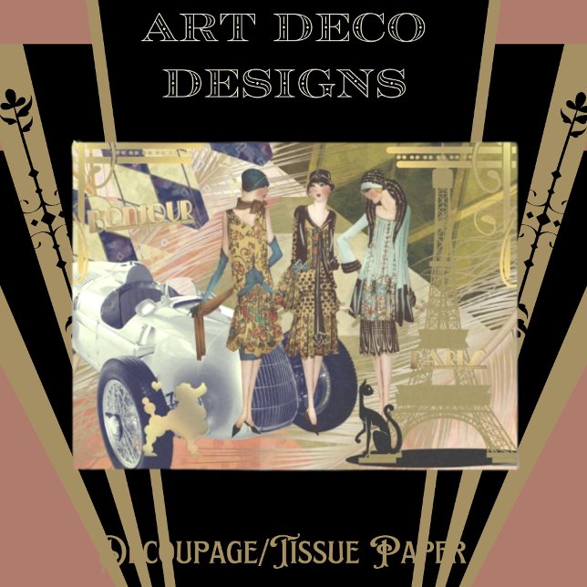 Retro Flappers in Paris Decoupage, Craft, Tissue Paper (Creator Uploaded)