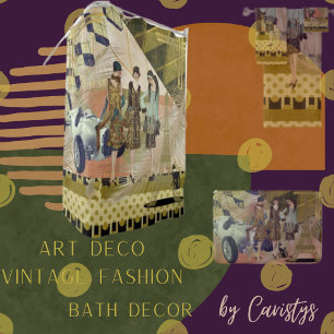 Retro Flappers in Paris Shower Curtain