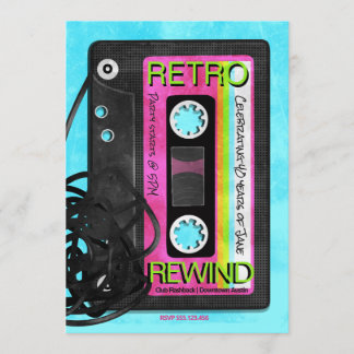 Retro Flashback Birthday Party Invitation