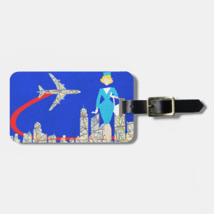 Retro Flight Attendant Customisable Luggage Tag