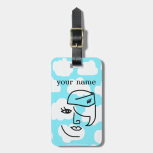 Retro Flight Attendant Personalised Luggage Tag