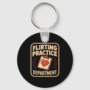 Retro Flirting Practice Department Funny Valentine Key Ring