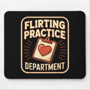 Retro Flirting Practice Department Funny Valentine Mouse Mat