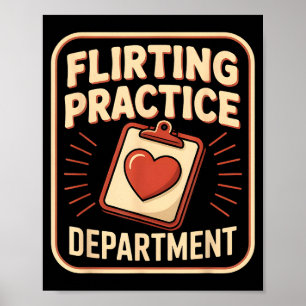 Retro Flirting Practice Department Funny Valentine Poster