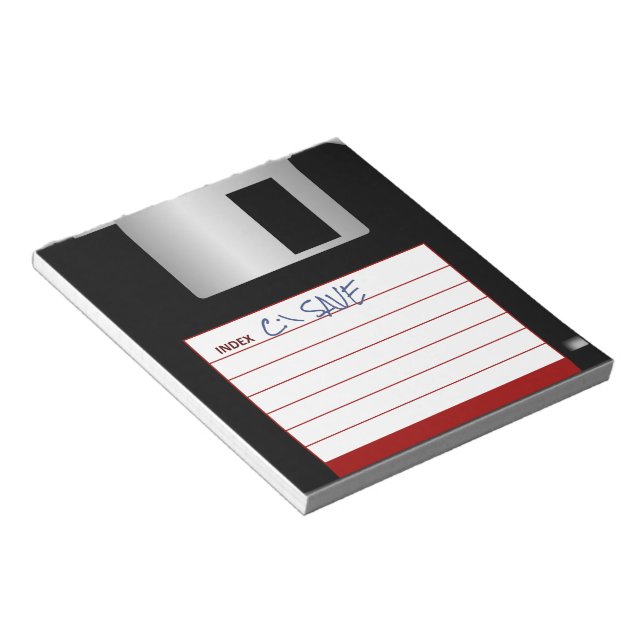 Retro Floppy Disc Notepad with DOS COMMAND SAVE (Angled)