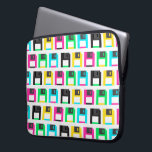 Retro Floppy Disc Pixel Pattern Colourful Laptop Sleeve<br><div class="desc">Colourful and cool retro pattern laptop sleeve.</div>