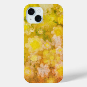 Retro Floral Abstract Salty Watercolor Painting  iPhone 15 Case