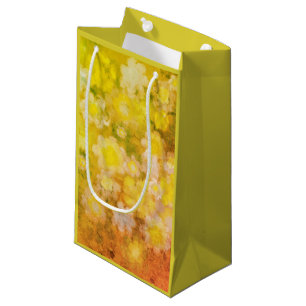 Retro Floral Abstract Salty Watercolor Painting  Small Gift Bag