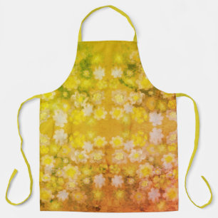 Retro Floral Abstract Salty Watercolor Pattern Apron