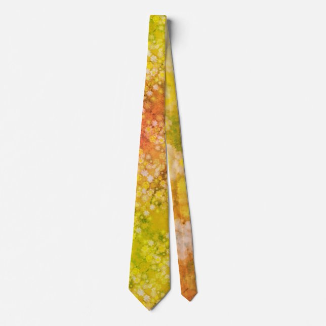 Retro Floral Abstract Salty Watercolor Pattern  Tie (Front)