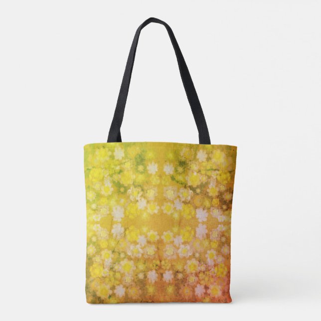 Retro Floral Abstract Salty Watercolor Pattern  Tote Bag (Back)