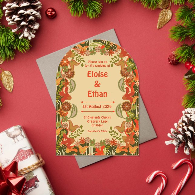 Retro Floral Acrylic Invitations (Insitu (Holiday))