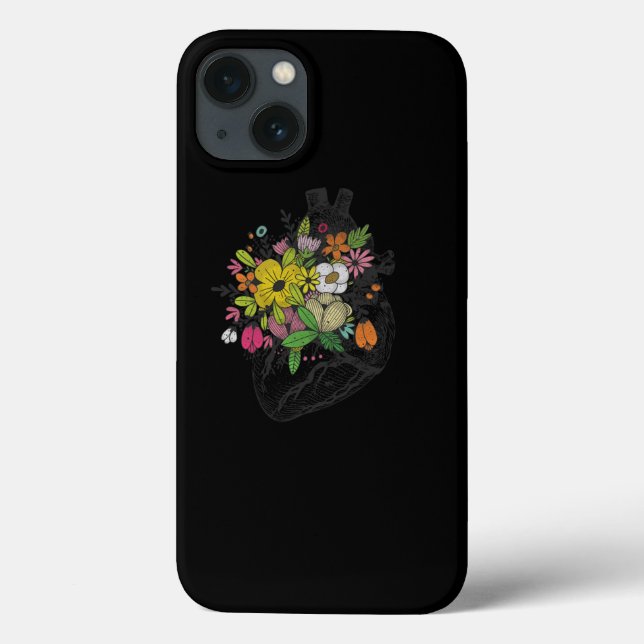 Retro Floral Anatomical Human Heart For Women Case-Mate iPhone Case (Back)