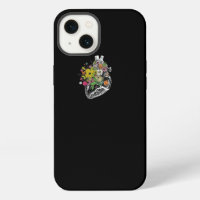Retro Floral Anatomical Human Heart For Women