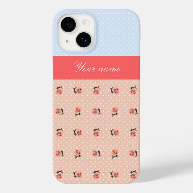 Retro floral and polka dots Case-Mate iPhone case (Back)