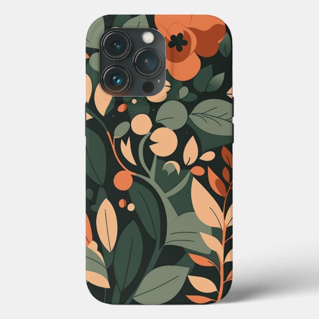 Retro Floral Art Pattern Case-Mate iPhone Case (Back)