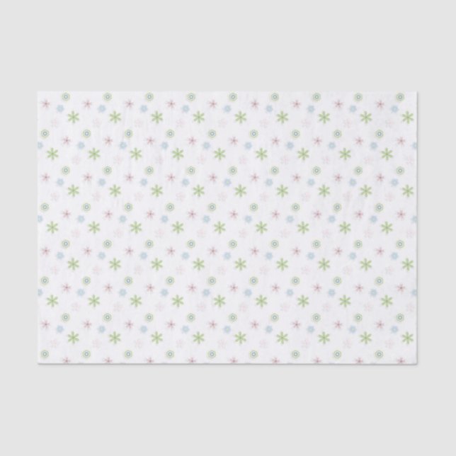 Retro Floral Baby Shower Tissue Paper (Front)