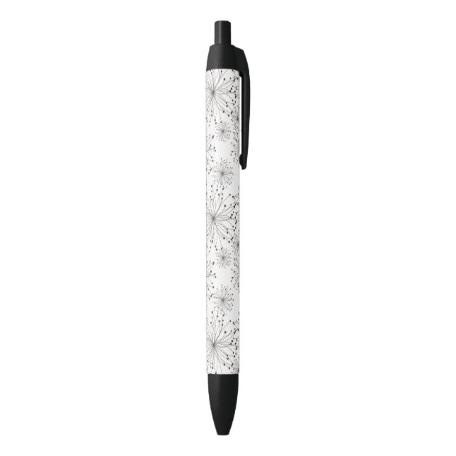Retro floral background black ink pen (Bottom (Vertical))