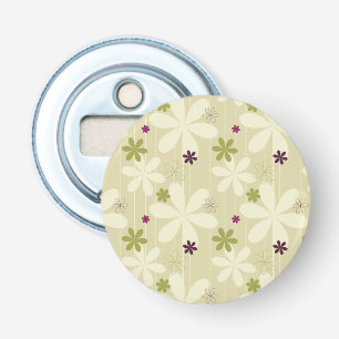 Retro Floral Background Bottle Opener