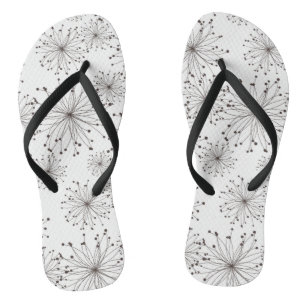 Retro floral background flip flops