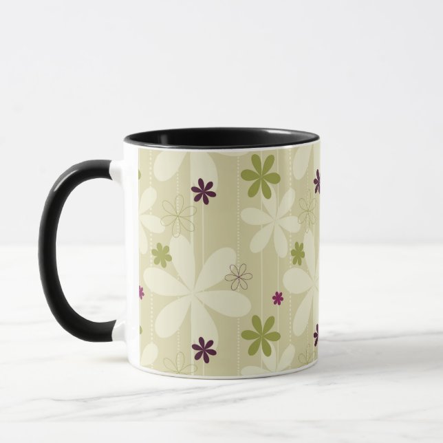 Retro Floral Background Mug (Left)