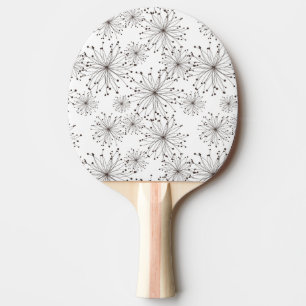 Retro floral background ping pong paddle