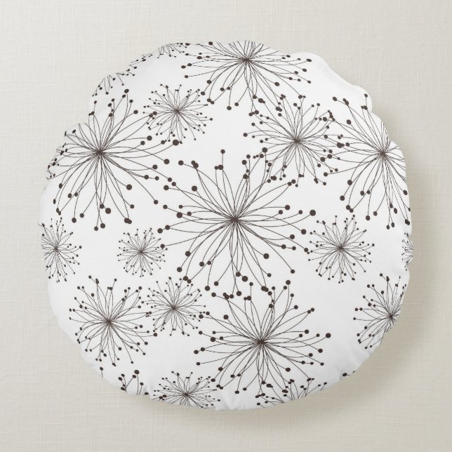 Retro floral background round cushion (Front)