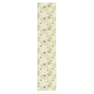 Retro Floral Background Short Table Runner