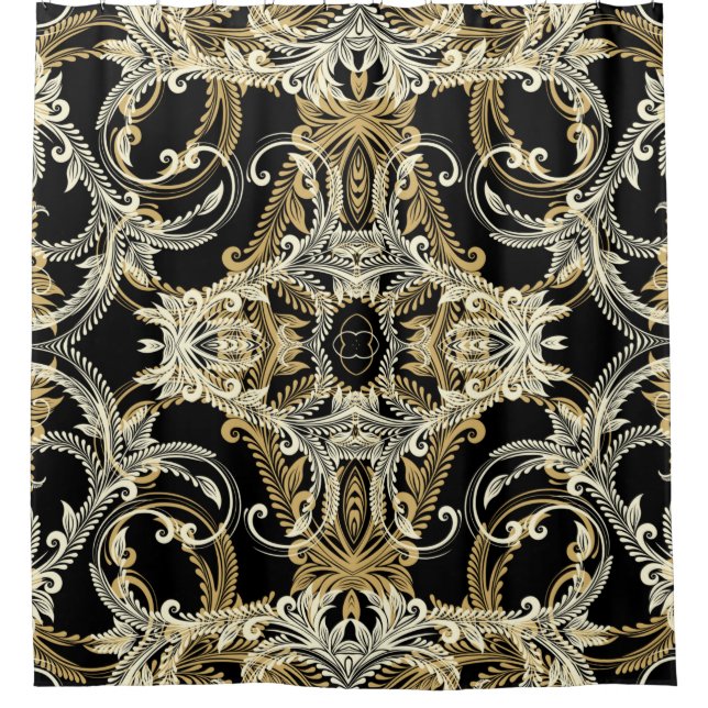 Retro floral background. Vintage illustration.  Shower Curtain (Front)