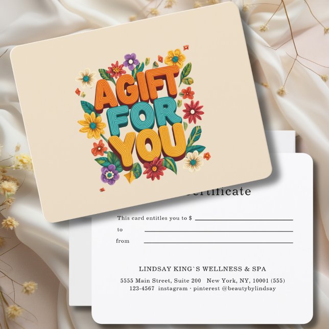  Retro Floral Beige Gift Certificate (Retro Floral Beige Gift Certificate)