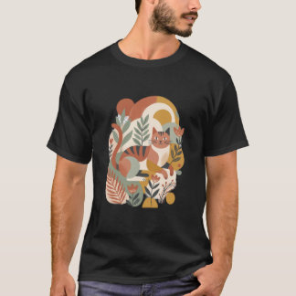 Retro Floral Boho Art T-Shirt