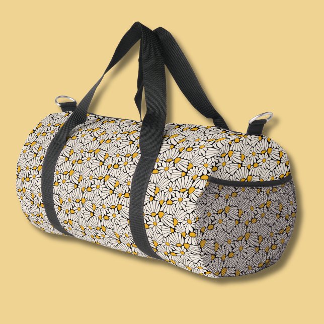 Retro floral botanical block print duffle bag (Retro floral botanical block print duffel bag)