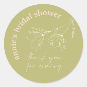 Retro Floral Bridal Shower Favour Seal Sticker A11
