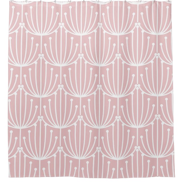 Retro, Floral, Chic, Pattern, Pink Shower Curtain (Front)