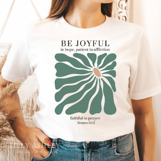 Retro Floral Christian Shirt for Women with Verse
