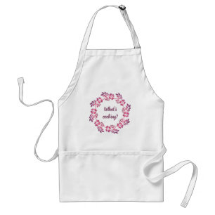 Retro floral circle gradient element. Text Standard Apron