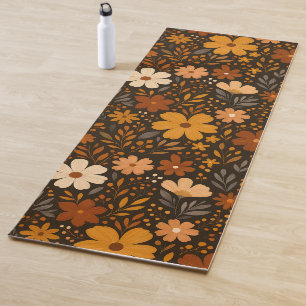 Retro Floral Colourful 70's Yoga Mat