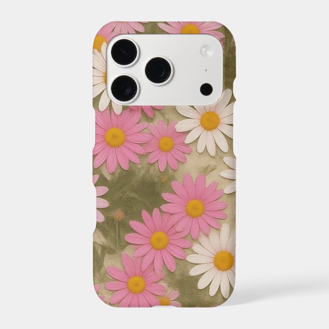 Retro Floral Daisy Pattern Aesthetic Design (Back)