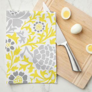 Retro Floral Damask Tea Towel