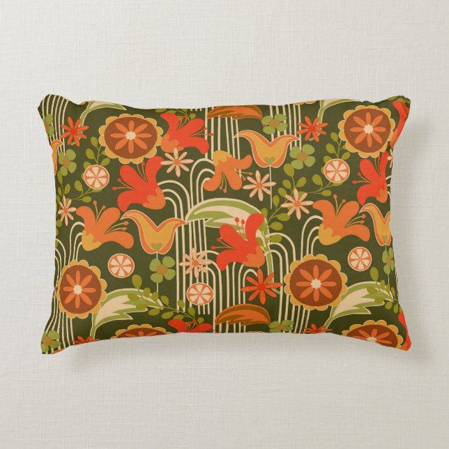 Retro floral -  decorative cushion (Front)