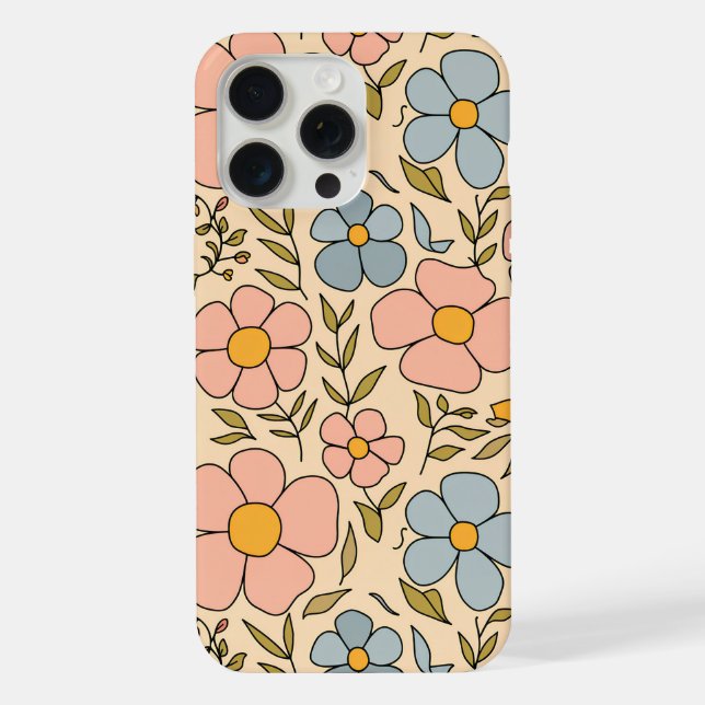 Retro Floral Delight iPhone Case (Back)