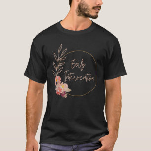 Retro Floral Early Intervention Teacher Interventi T-Shirt