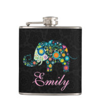 Retro Floral Elephant Design