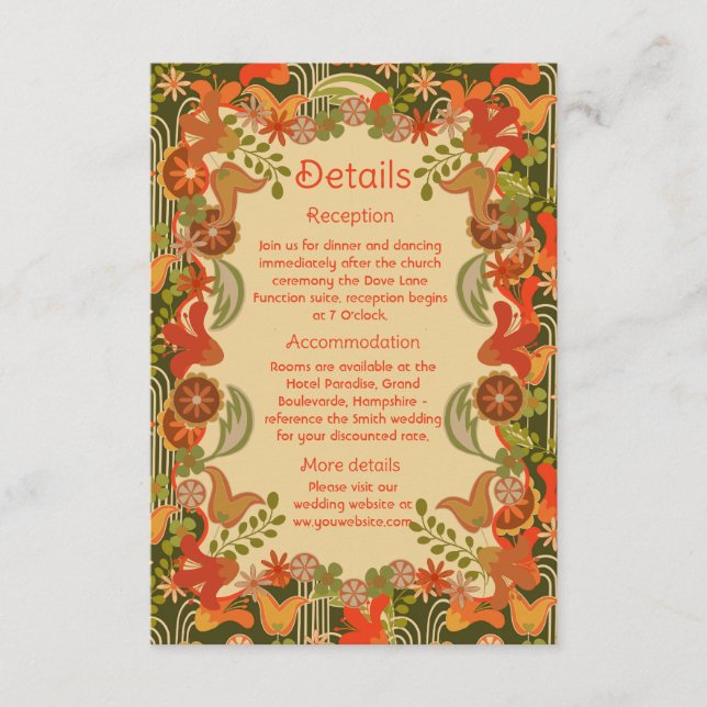 Retro Floral Enclosure Card (Front)