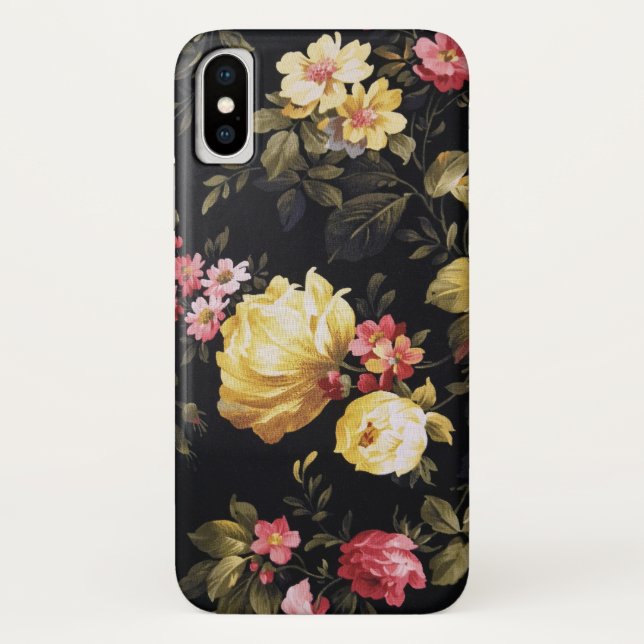 retro floral fabric Case-Mate iPhone case (Back)