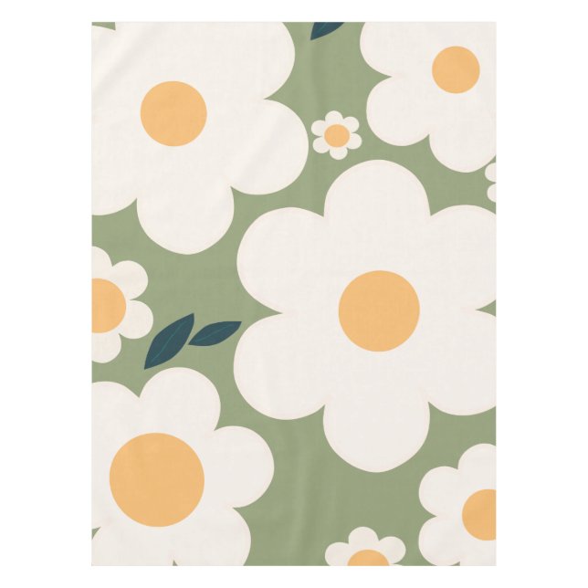 Retro Floral Flower Market Tokyo Abstract Flowers Tablecloth (Front)