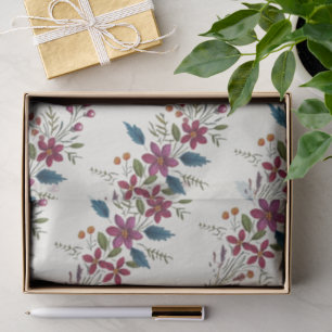Retro Floral Folk Christmas Tissue Paper